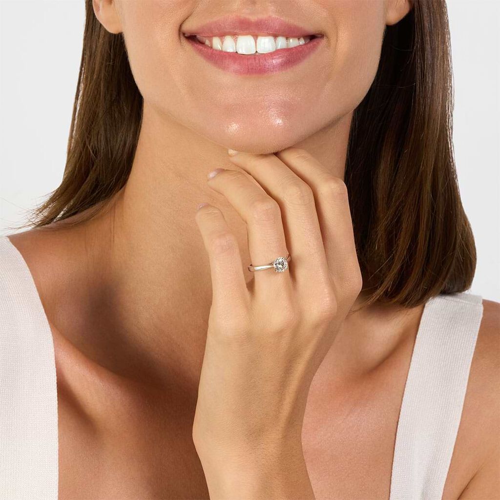 Anello Solitario Diamade Oro Bianco Diamante Lab-Grown - Anelli con Pietre Donna | Stroili