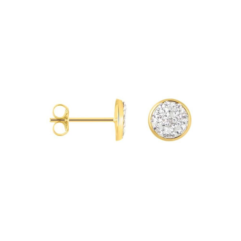 Orecchini Lobo Crystal Gold Oro Giallo Cristallo - Orecchini a Lobo Donna | Stroili