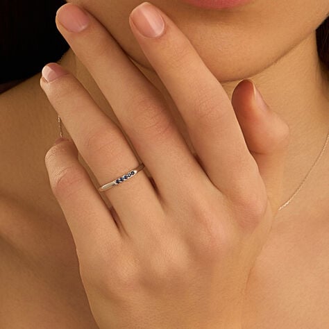Anello Fedina Charlotte Oro Bianco Zaffiro - Anelli con Pietre Donna | Stroili