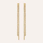 Orecchini Pendenti Tennis Romantic Shine Metallo Dorato Cristallo