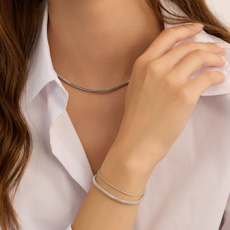 Bracciale Catena Colette Oro Bianco - Bracciali Donna | Stroili
