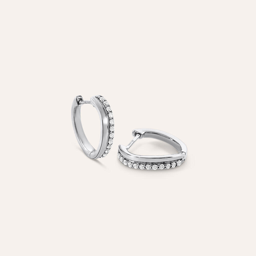 Orecchini A Cerchio Desideria Argento Nobile Rodiato Cubic Zirconia