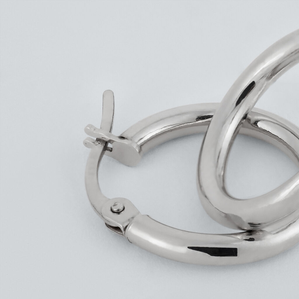 Orecchini A Cerchio Toujours Oro Bianco - Orecchini a Cerchio Donna | Stroili