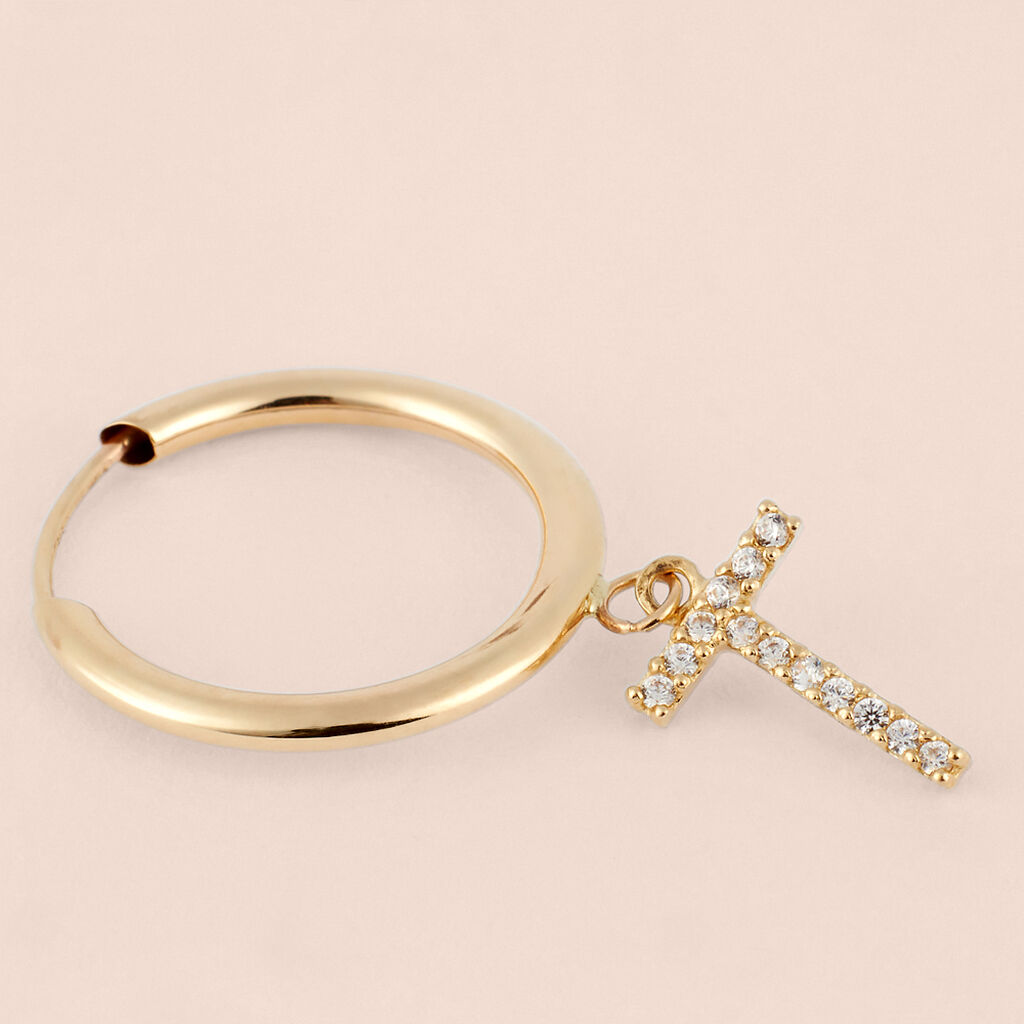 Mono Orecchino A Cerchio Toujours Oro Giallo Cubic Zirconia