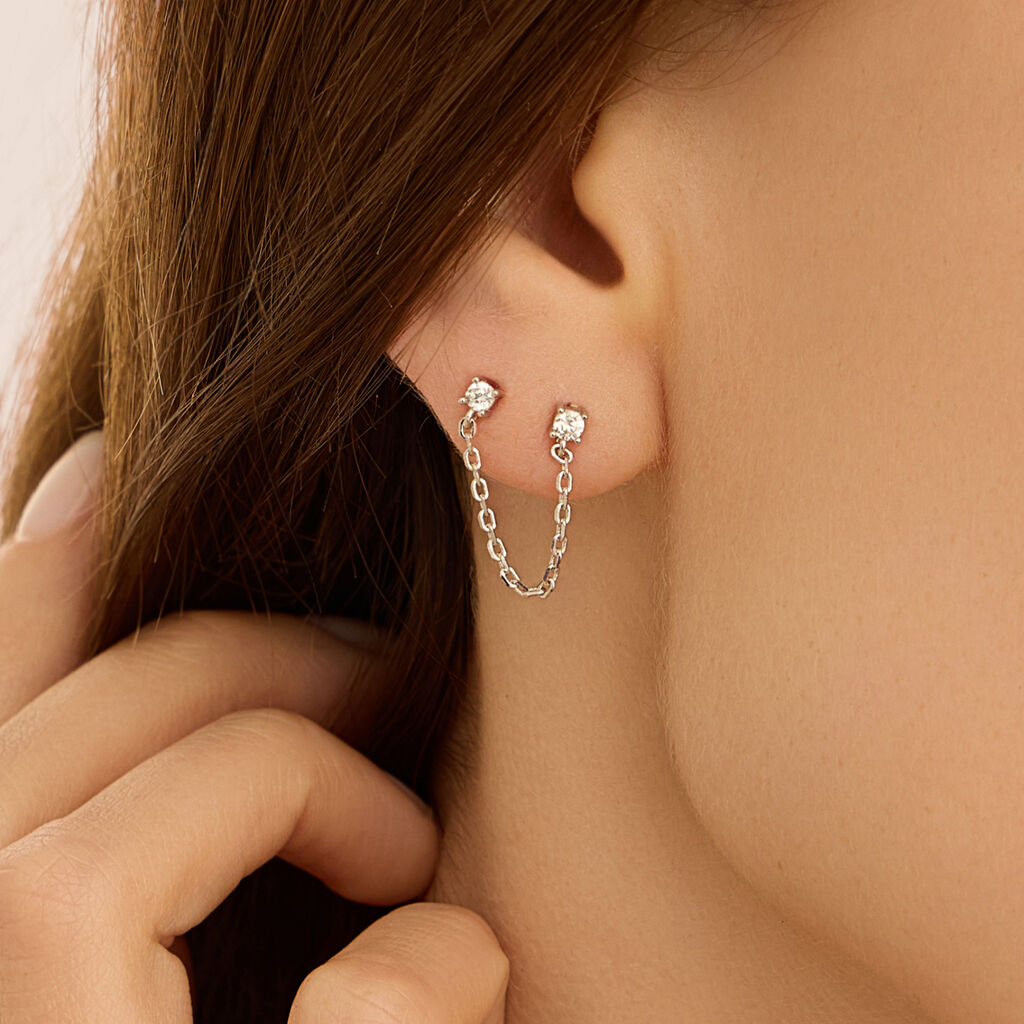 Mono Orecchino Lobo Punto Luce Silver Elegance Argento Rodiato Cubic Zirconia - Gioielli Donna | Stroili