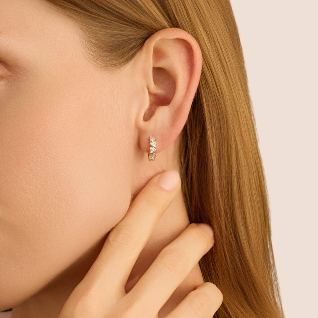 Orecchini A Cerchio Sophia Oro Bianco Diamante