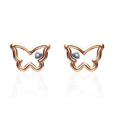 Orecchini a farfalla con strass in acciaio bicolore - Orecchini a Cerchio Donna | Stroili
