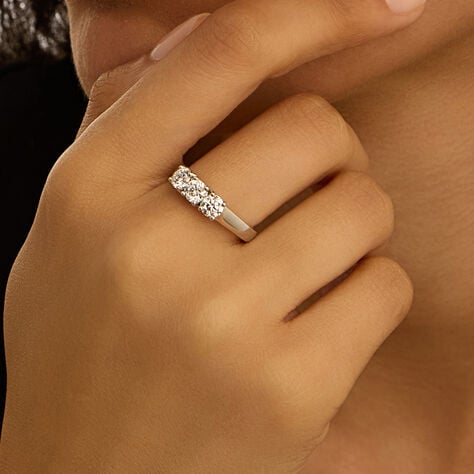 Anello Trilogy Diamade Oro Bianco Diamante Lab-Grown - Anelli con Pietre Donna | Stroili