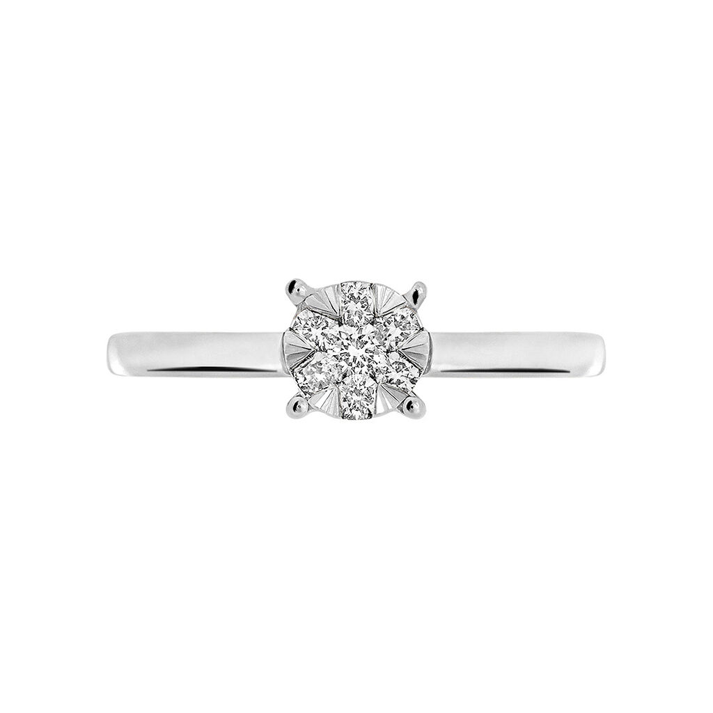 Anello Solitario Petali Oro Bianco Diamante - Anelli con Pietre Donna | Stroili