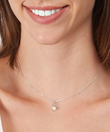 Collana Silver Pearls Argento Rodiato Perla sintetica Cubic Zirconia