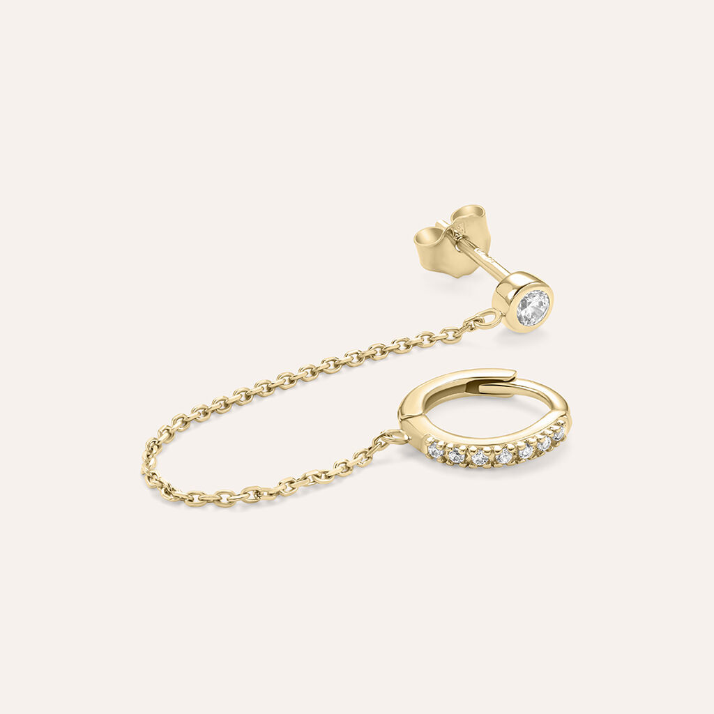 Mono Orecchino Lobo Punto Luce Golden Dreams Placcato Oro Giallo Cubic Zirconia