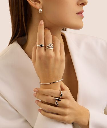 Orecchini A Cerchio Silver Collection Argento Rodiato