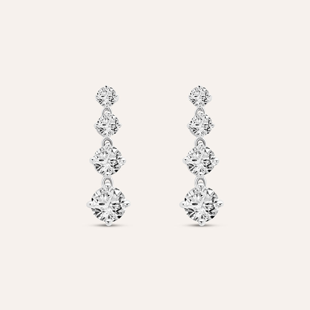 Orecchini Pendenti Diamade Oro Bianco Diamante Lab-Grown