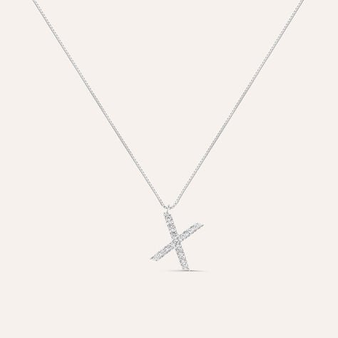 Collana Diamond Letters Oro Bianco Diamante - Collane Donna | Stroili