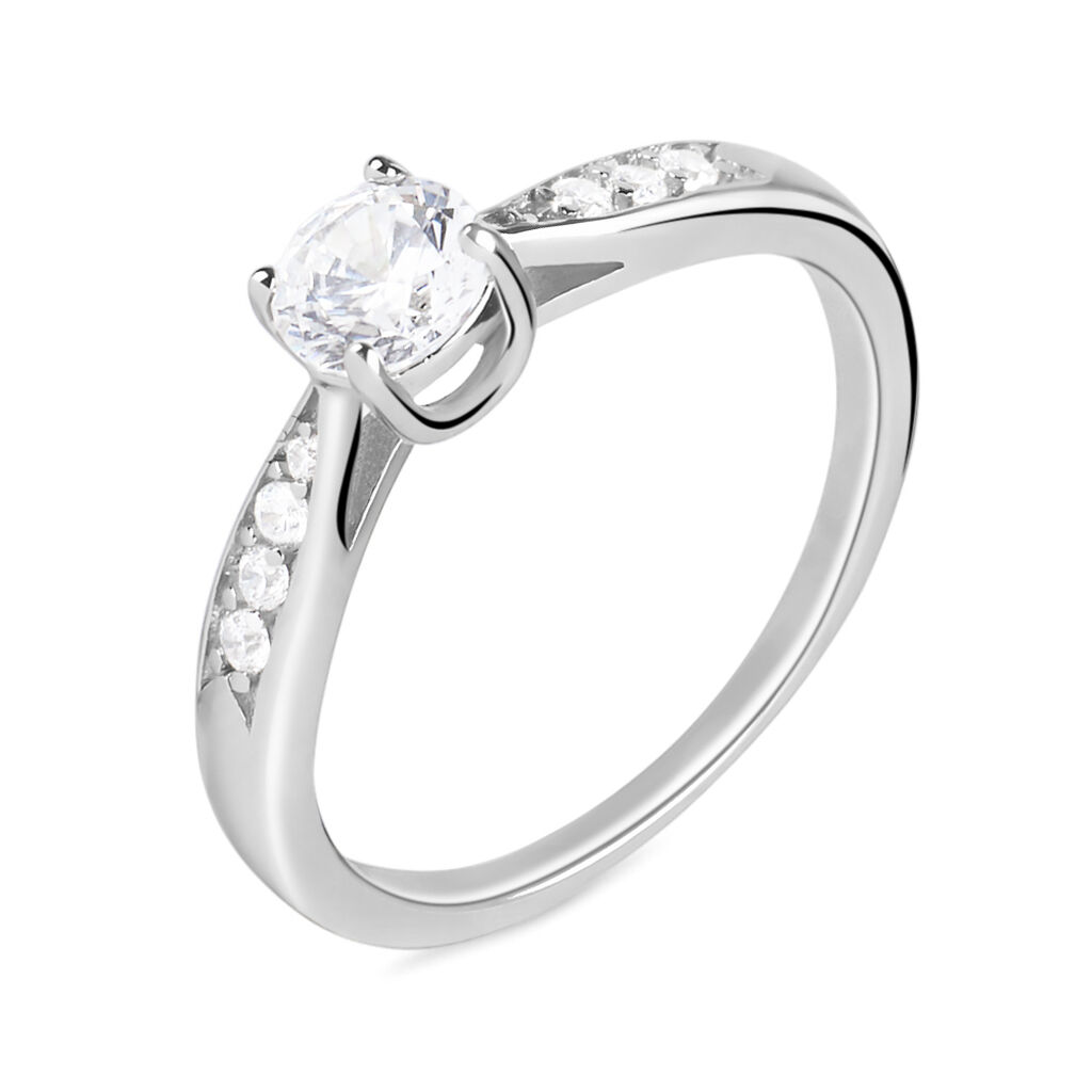 Anello Solitario Silver Elegance Argento Rodiato Cubic Zirconia - Anelli con Pietre Donna | Stroili