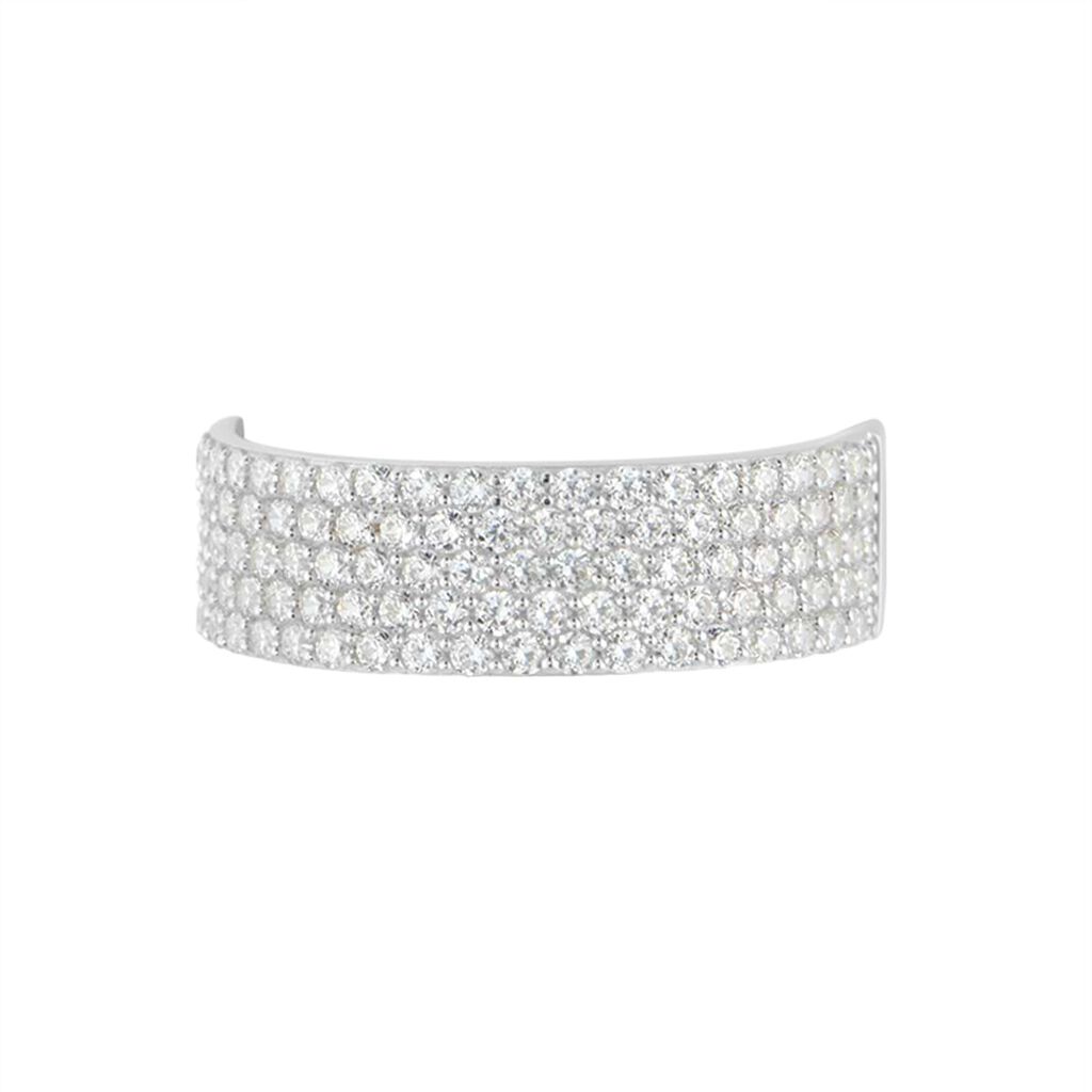 Anello Fascia Claire Oro Bianco Cubic Zirconia - Anelli a Fascia Larga Donna | Stroili