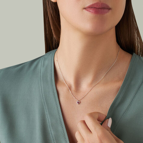 Collana Charlotte Oro Bianco Rubino Diamante - Collane Donna | Stroili