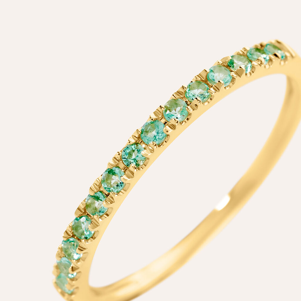 Anello Riviere Charlotte Oro Giallo Smeraldo