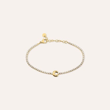Bracciale Tennis Aura Acciaio Dorato Cubic Zirconia