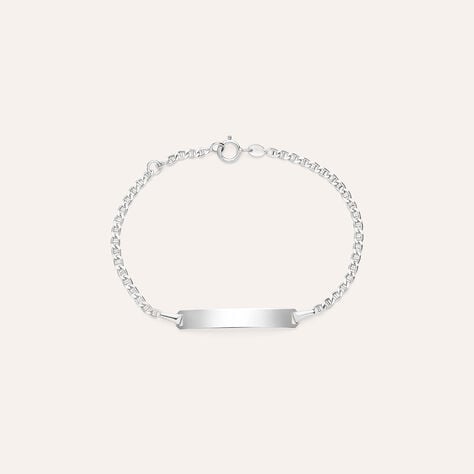 Bracciale Con Targhetta Holy Oro Bianco - Bracciali Bambino | Stroili
