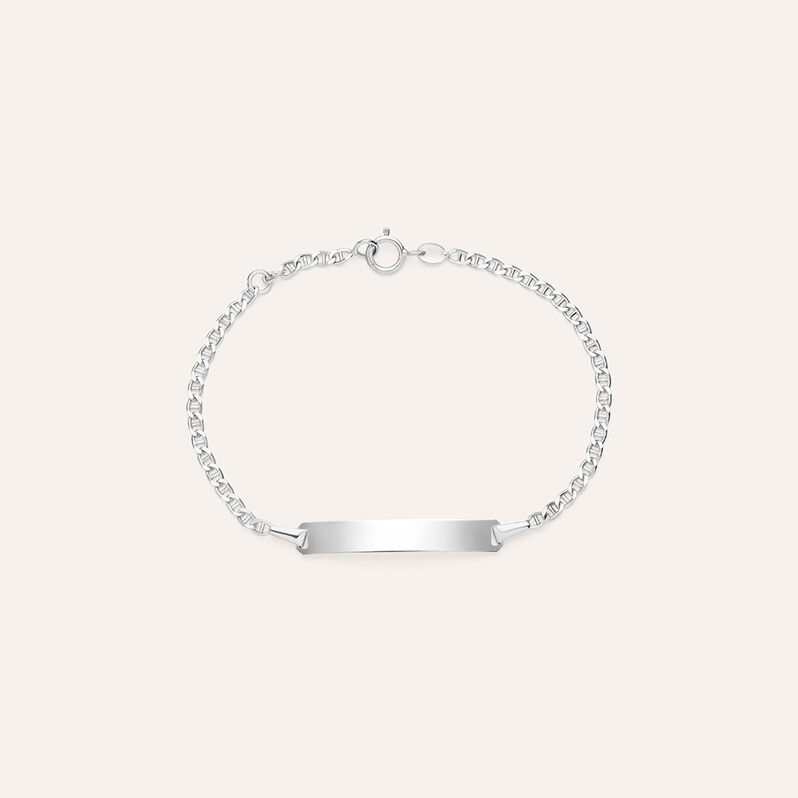 Bracciale Con Targhetta Holy Oro Bianco - Bracciali Bambino | Stroili