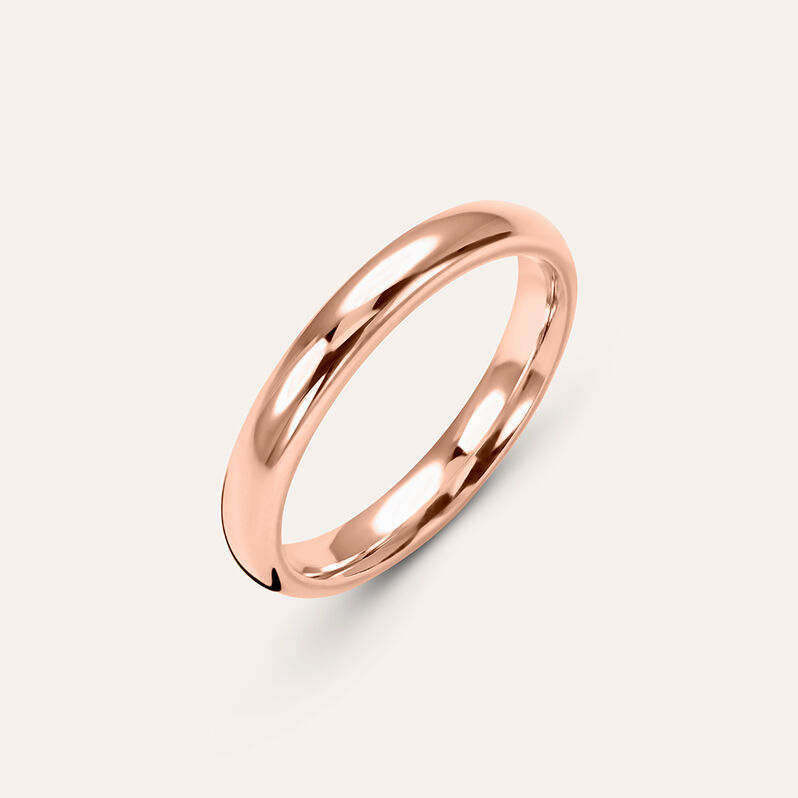 Fede Comoda 3 mm Oro Rosa - Anelli con Incisione Unisex | Stroili