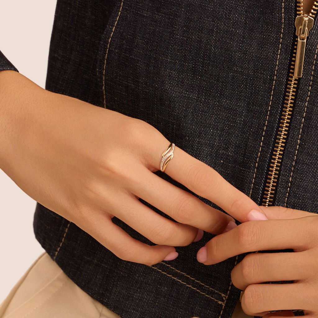 Anello Fascia Sophia Oro Bicolore Diamante