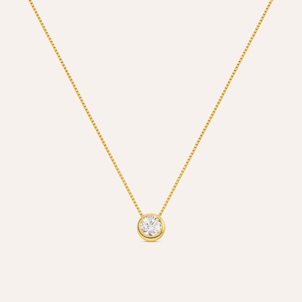 Collana Punto Luce Silver Glow Argento Dorato Cubic Zirconia