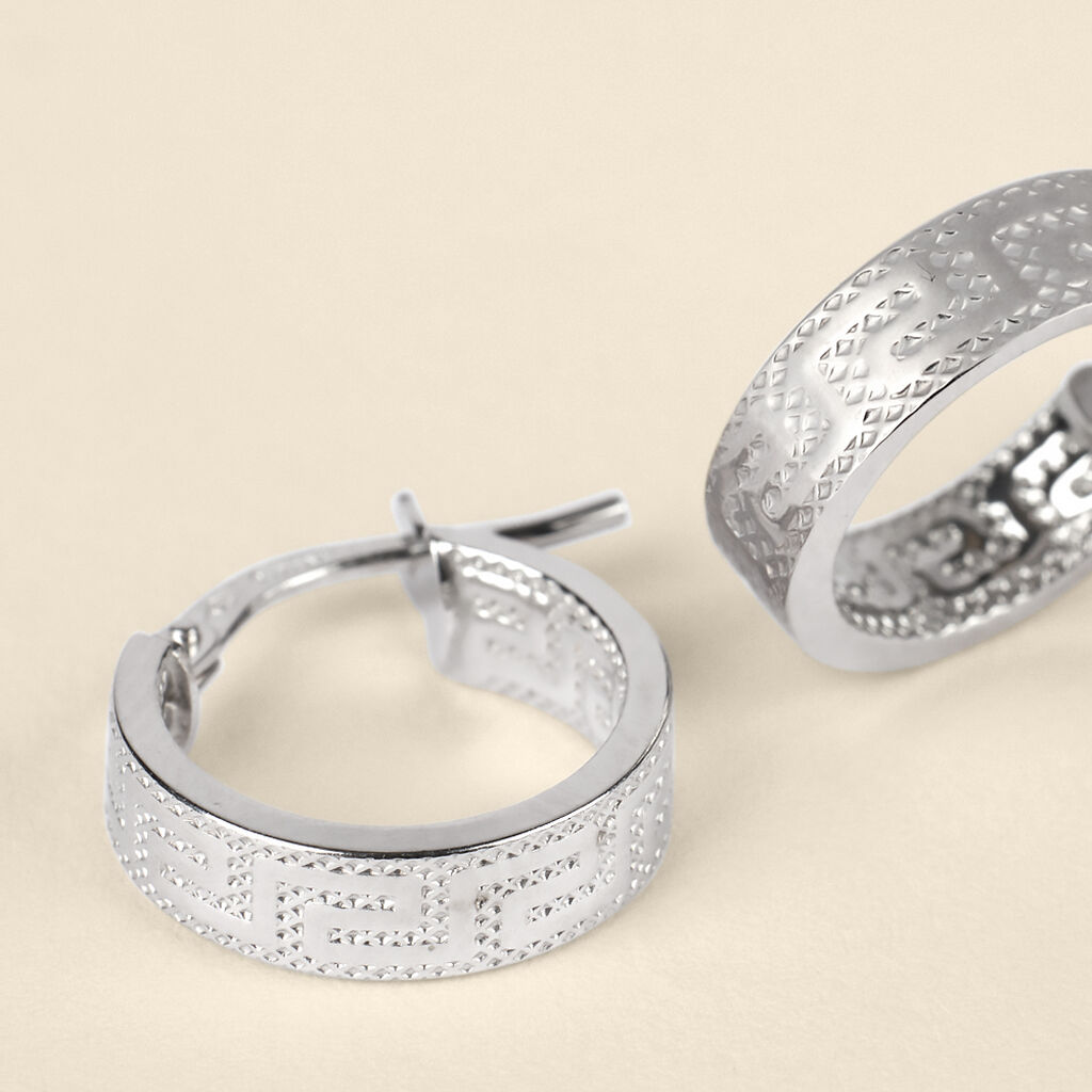 Orecchini A Cerchio Toujours Oro Bianco - Orecchini a Cerchio Donna | Stroili