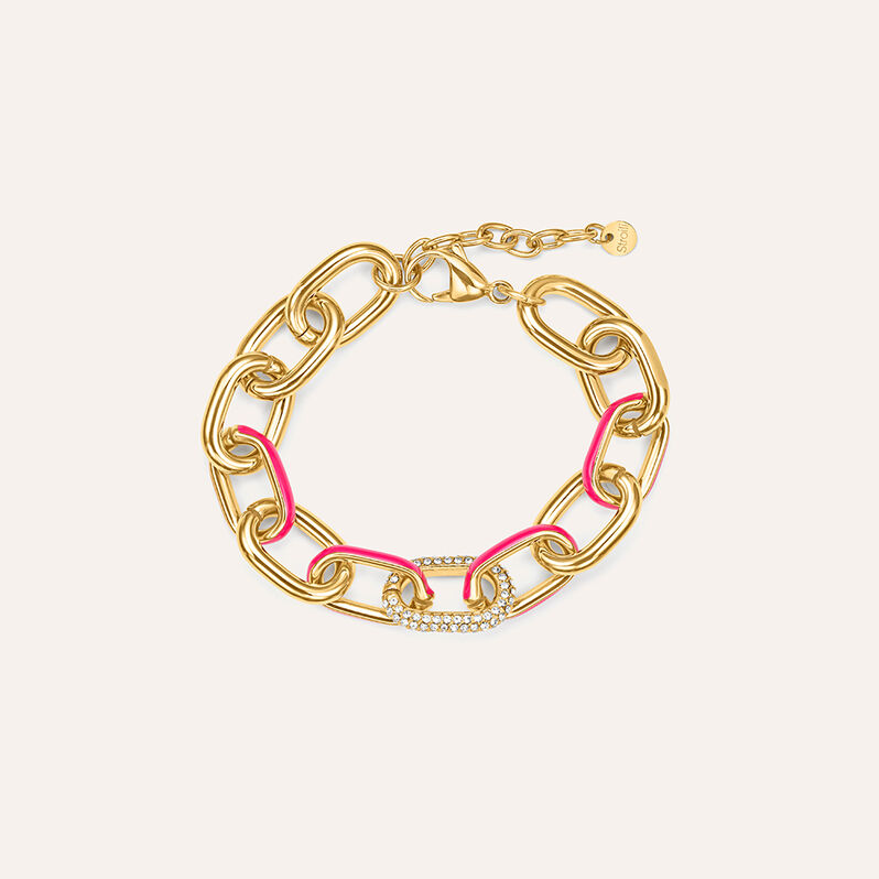 Bracciale Catena Lady Sweet Acciaio Dorato Cristallo - Bracciali Donna | Stroili