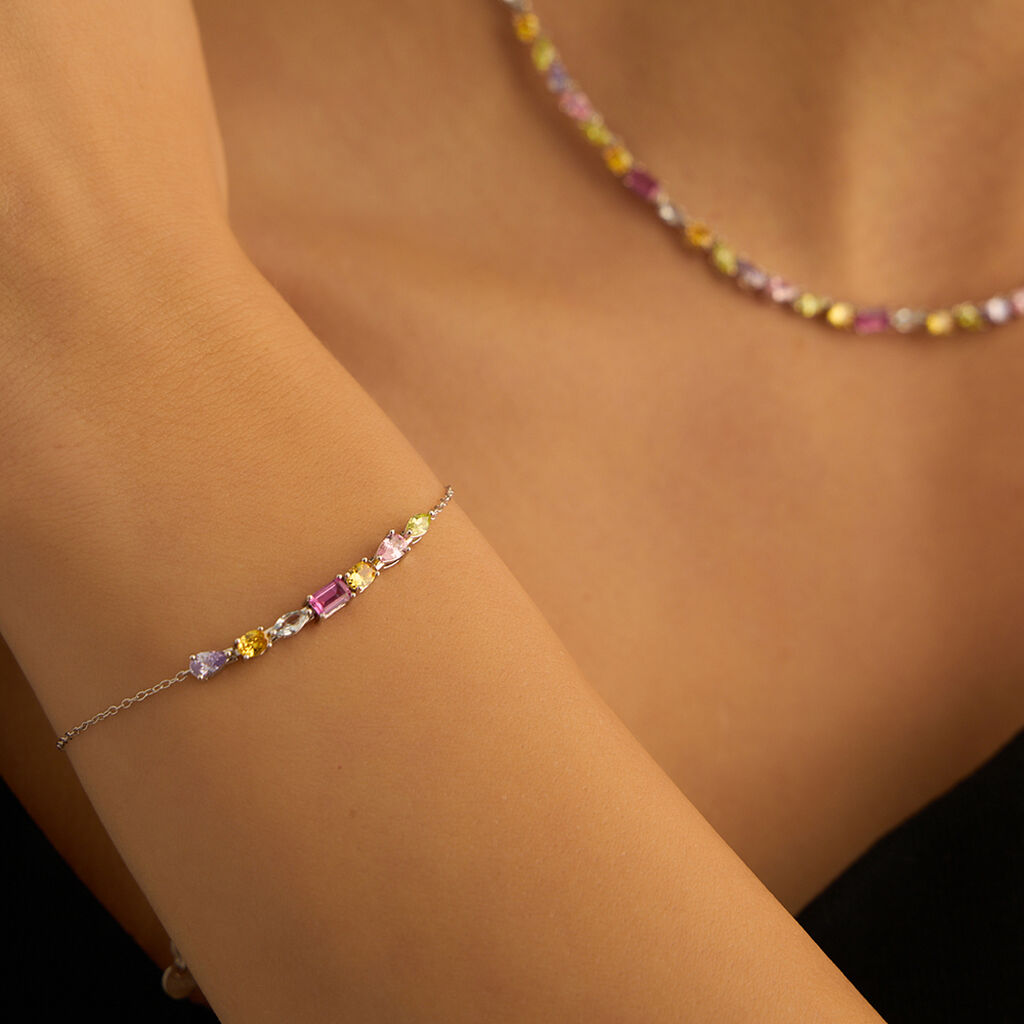 Bracciale Silver Rainbow Argento Rodiato Cubic Zirconia