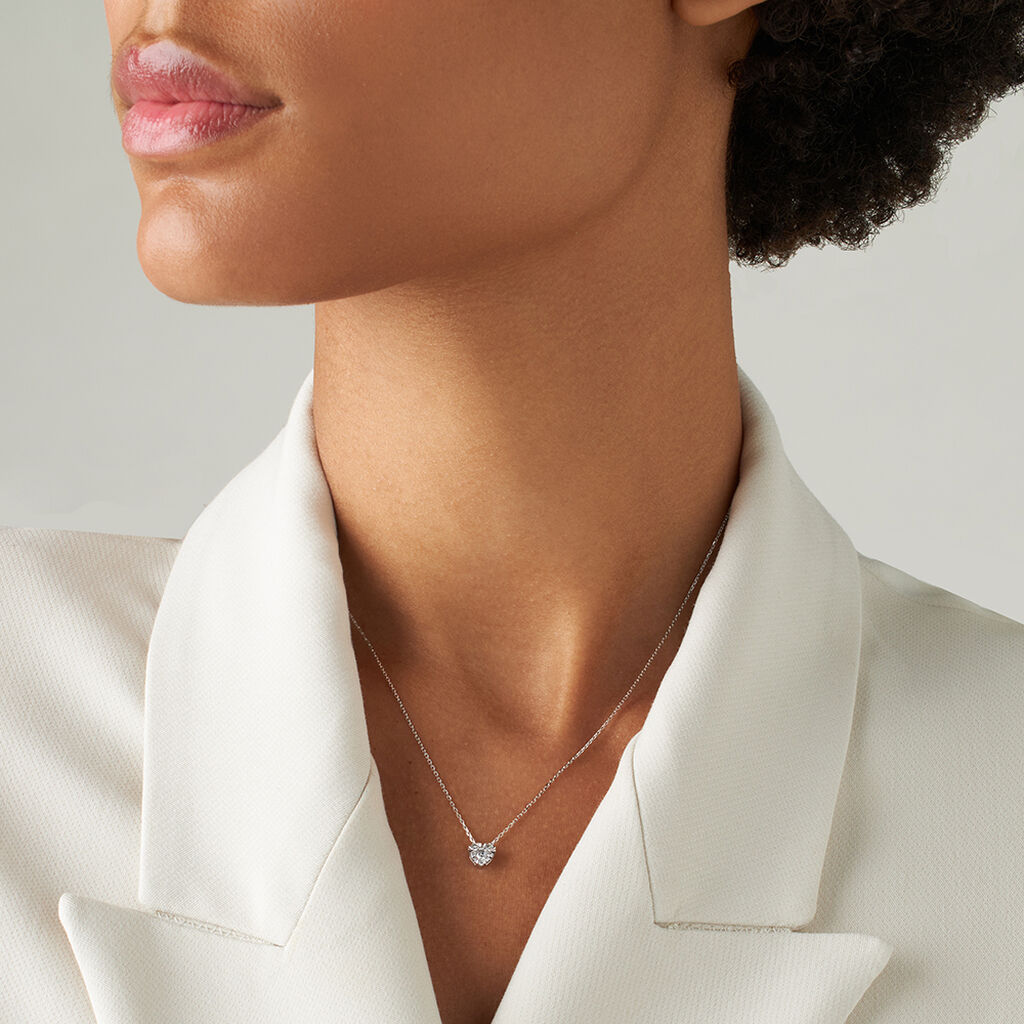 Collana Petali Oro Bianco Diamante - Collane Donna | Stroili
