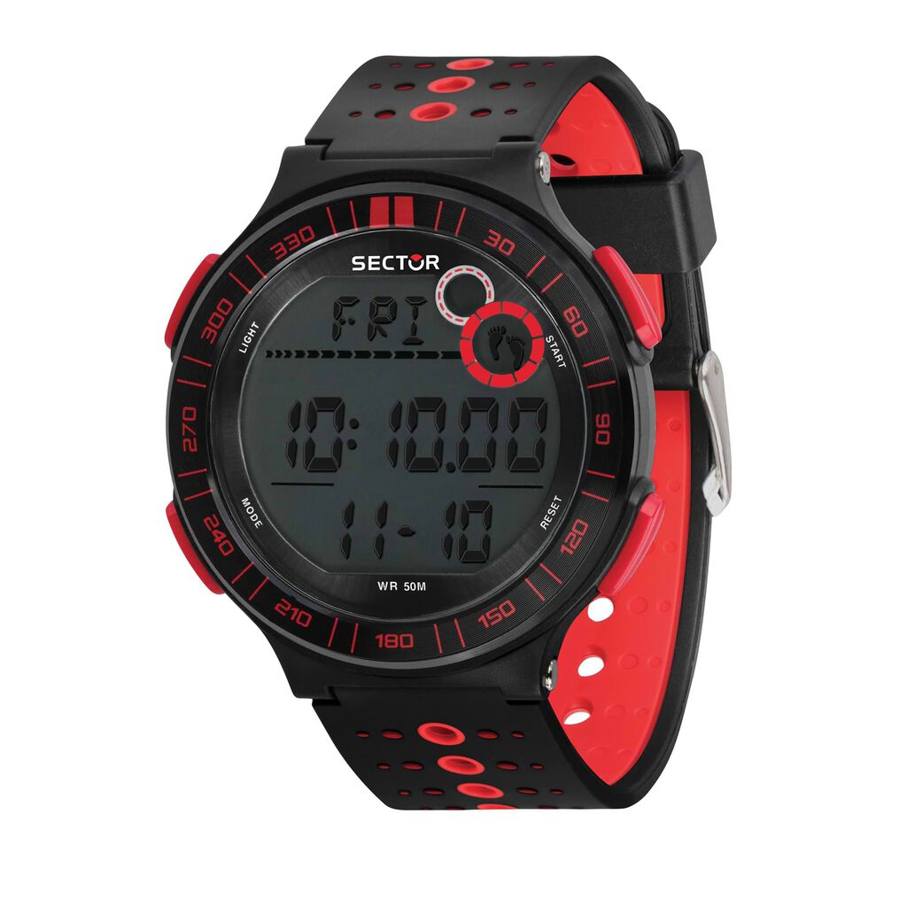 Orologio digitale con cassa e bracciale in plastica