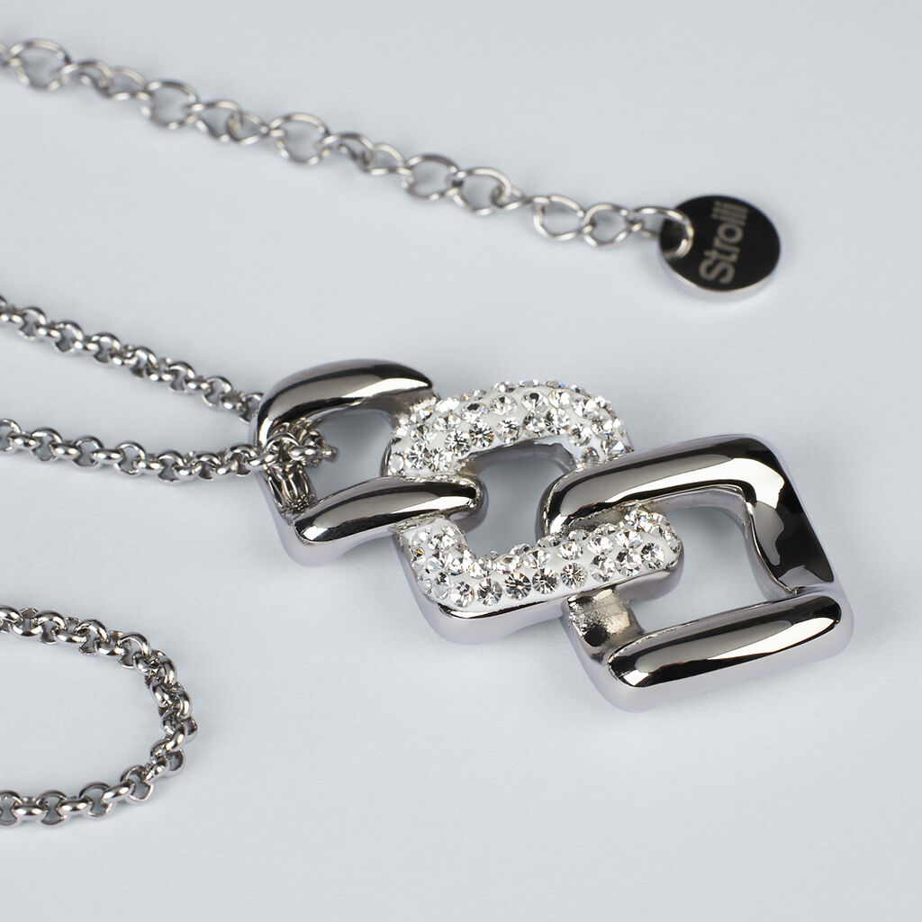 Collana Aura Acciaio Cristallo