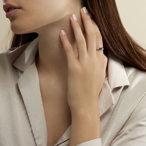Anello Charlotte Oro Bianco Zaffiro Diamante - Anelli con Pietre Donna | Stroili