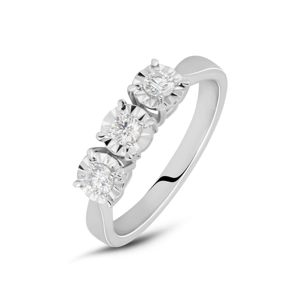 Anello Trilogy Diamotion Oro Bianco Diamante