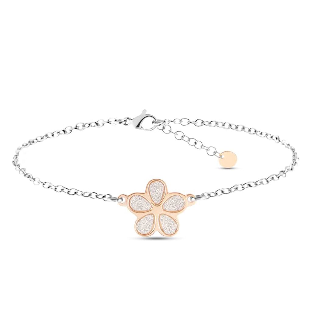 Bracciale Lady Shine Acciaio Bicolore Bianco / Rosa - Bracciali con Incisione Donna | Stroili