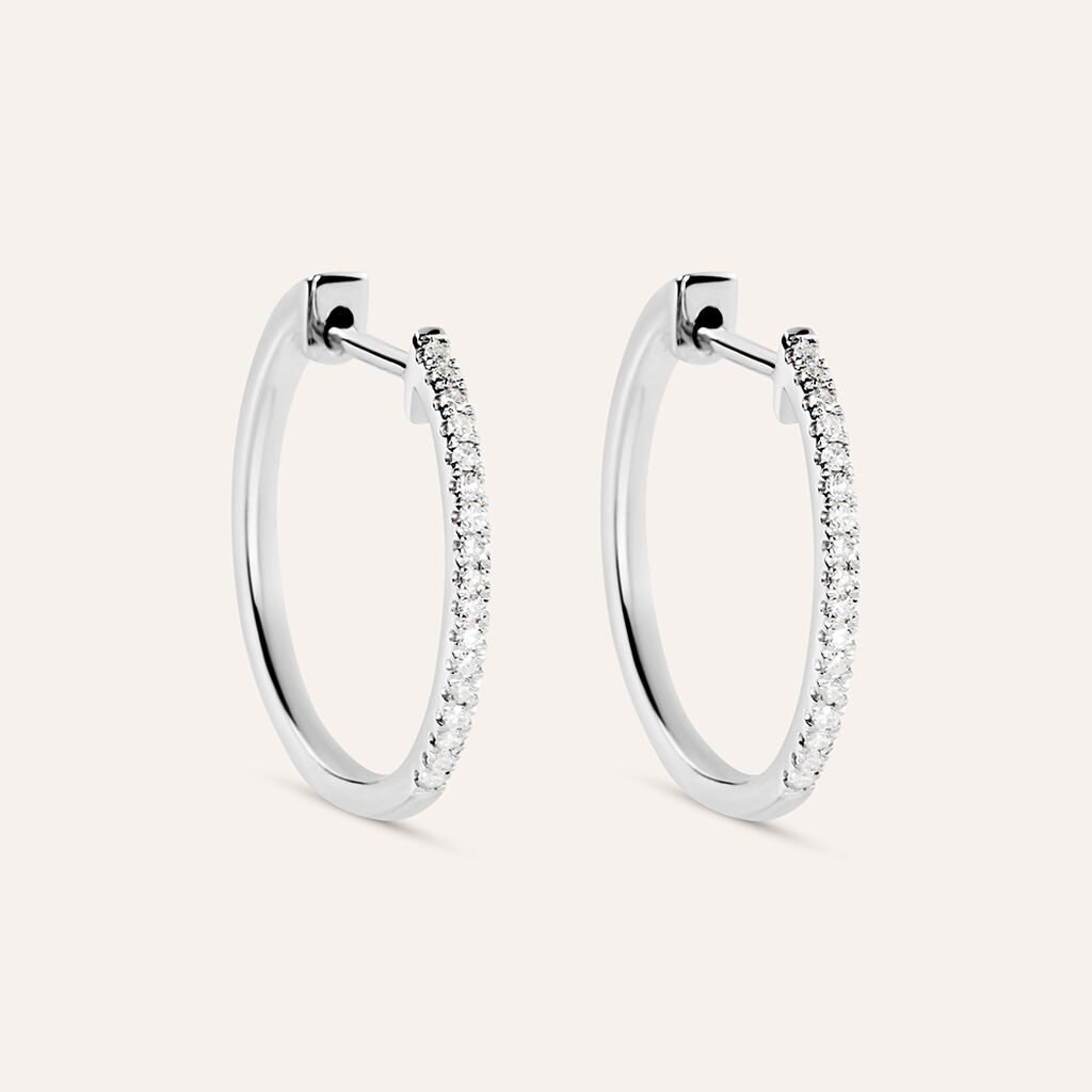 Orecchini A Cerchio Grace Oro Bianco Diamante