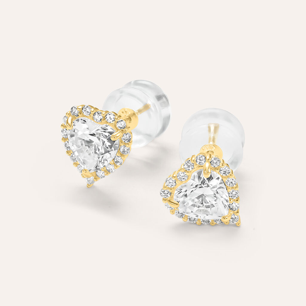 Orecchini Lobo Punto Luce Claire Oro Giallo Cubic Zirconia