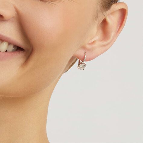 Orecchini Lobo Punto Luce Petali Oro Bianco Diamante - Orecchini a Lobo Donna | Stroili
