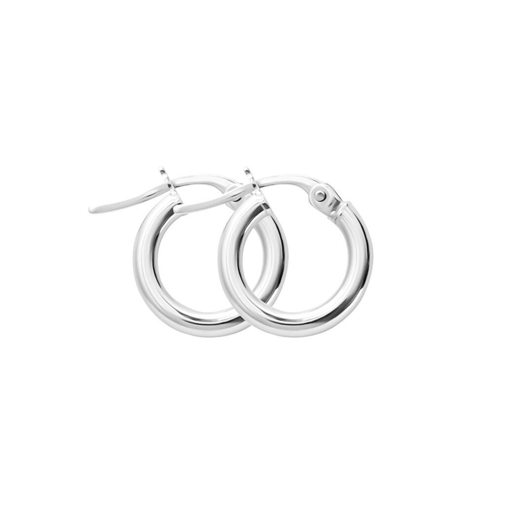 Orecchini A Cerchio Toujours Oro Bianco - Orecchini a Cerchio Donna | Stroili
