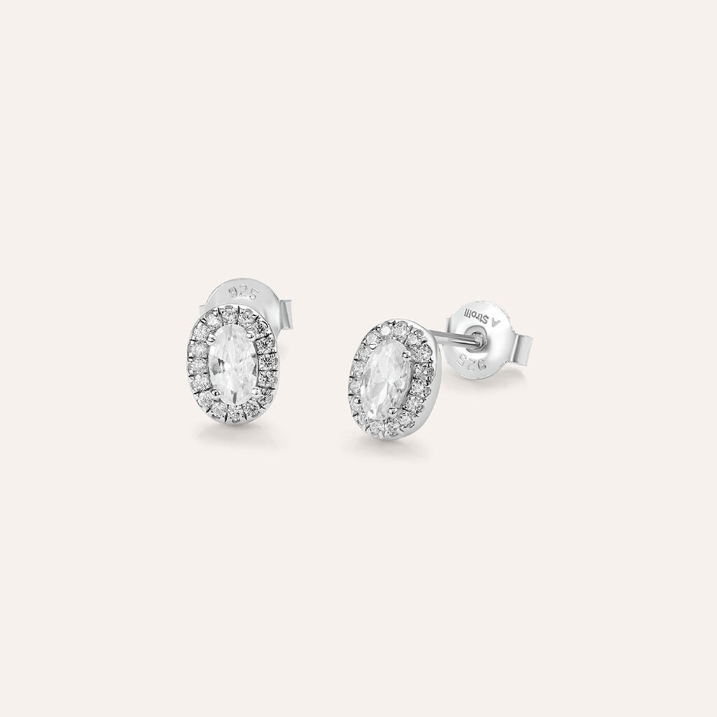 Orecchini Lobo Punto Luce Silver Elegance Argento Rodiato Cubic Zirconia - Orecchini a Lobo Donna | Stroili