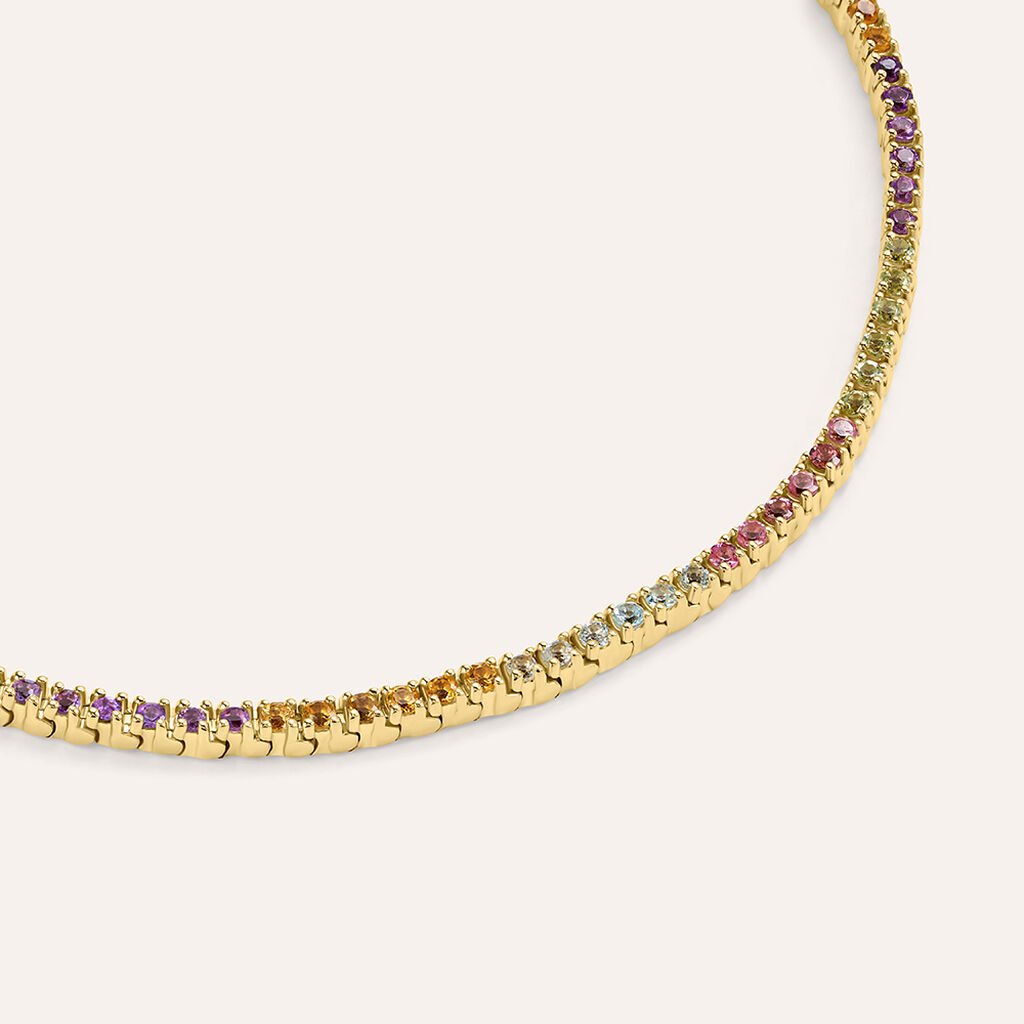 Bracciale Am&eacute;lie Oro Giallo Ametista Citrino Topazio Tormalina Peridoto