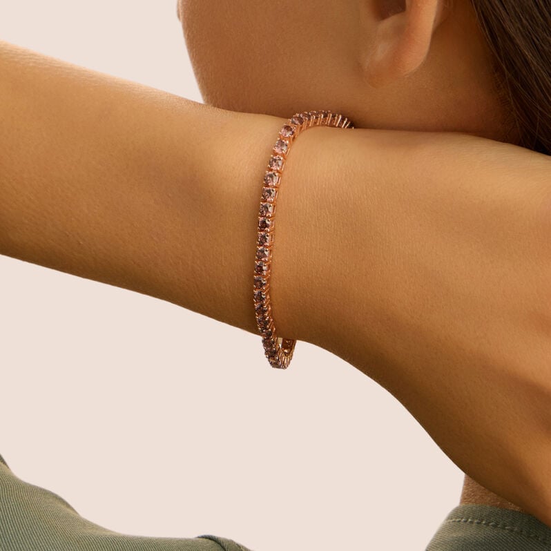 Bracciale Tennis Silver Rainbow Argento Rosato Cubic Zirconia - Bracciali Tennis Donna | Stroili