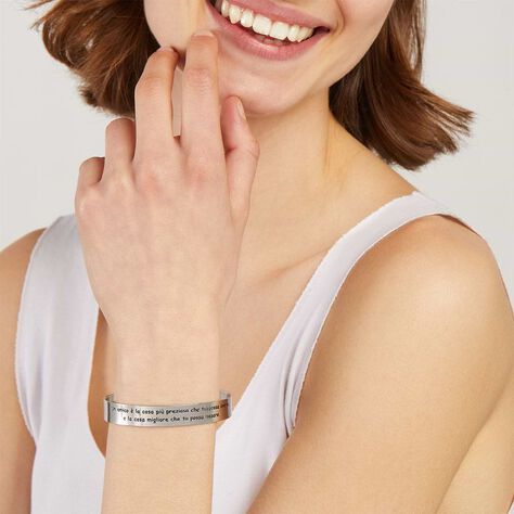 Bangle Lady Message Acciaio Cristallo - Bracciali Rigidi Donna | Stroili