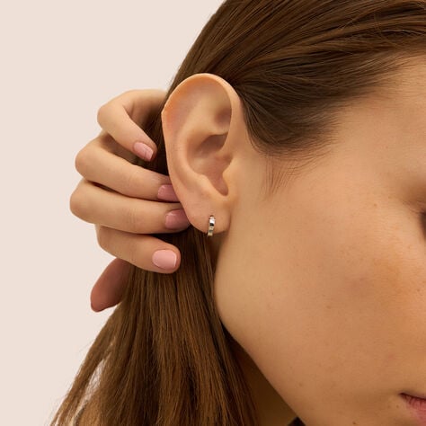 Orecchini A Cerchio Toujours Oro Bianco Cubic Zirconia - Orecchini a Cerchio Donna | Stroili