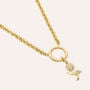 Pendente Fiore Po&egrave;me Oro Giallo Cubic Zirconia