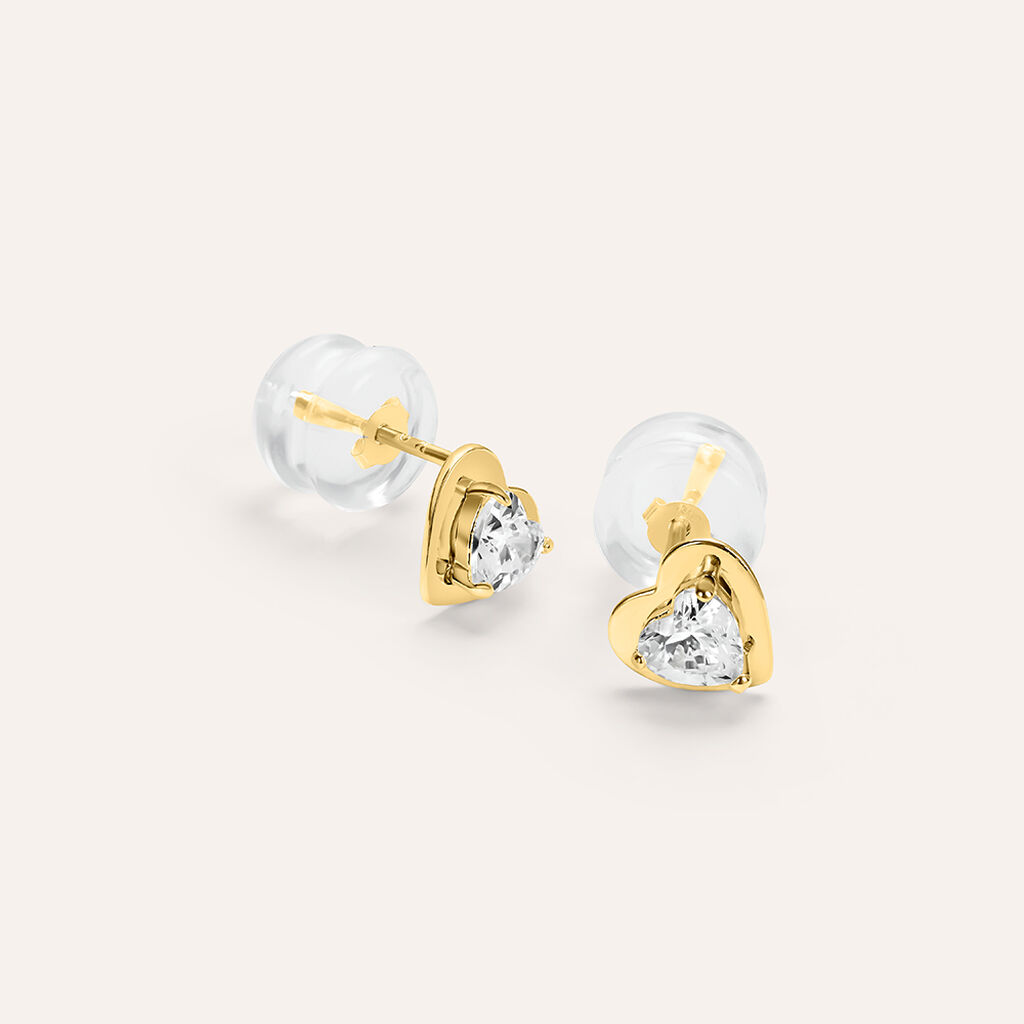 Orecchini Lobo Bon Ton Oro Giallo Cubic Zirconia