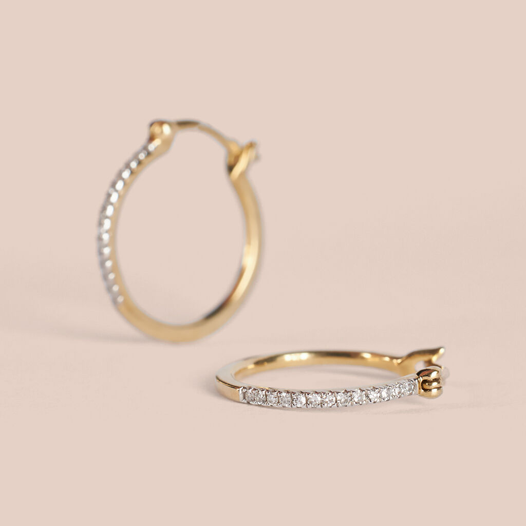 Orecchini A Cerchio Grace Oro Giallo Diamante - Orecchini a Cerchio Donna | Stroili