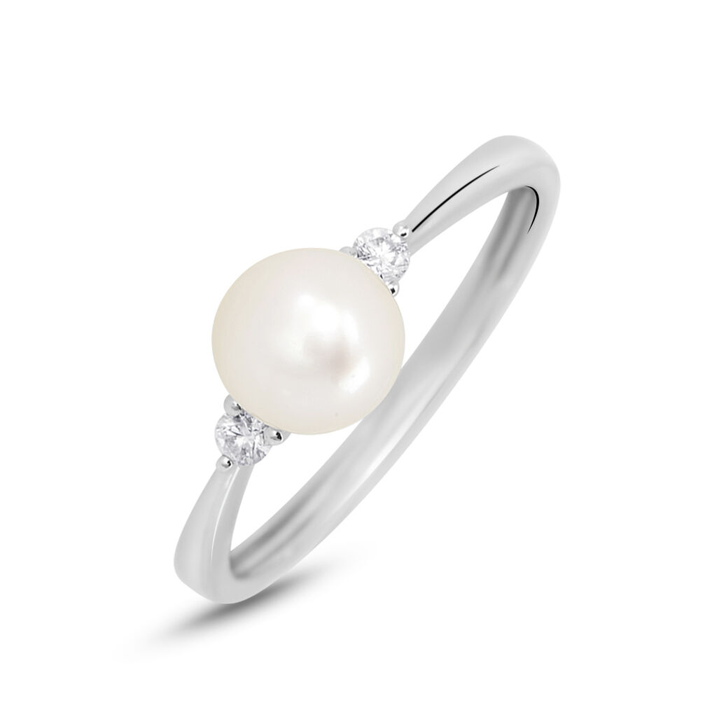 Anello Solitario Gold Pearls Oro Bianco Perla D'Acqua Dolce Diamante - Anelli Donna | Stroili